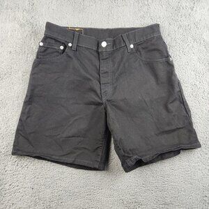 Levi's Women's Jeans Shorts Size 10 Mis Black Flat Front Mid Rise Stretch Denim